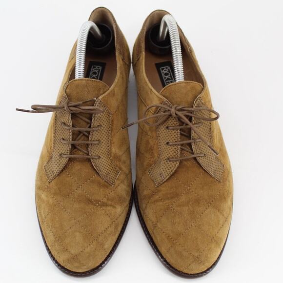 Rick Pallack Oxford Shoes Mens 9 Brown Suede Quilted Lace Up Leather Sole Oxford main image 9